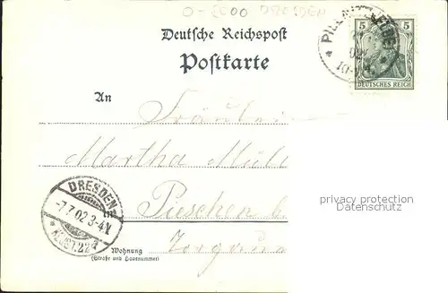 Pillnitz Gaststaette Meixmuehle Gondelteich Deutsche Reichspost Kat. Dresden