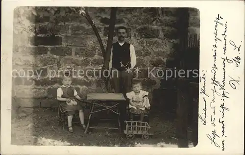 Pillnitz Vater mit Kindern Kat. Dresden
