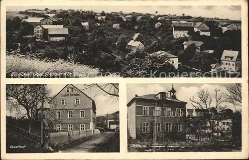 Dresden Teilansicht Gasthof Boernchen Schule Kat. Dresden Elbe