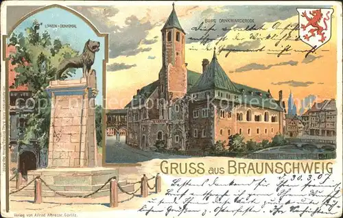 Braunschweig Burg Dankwarderode Loewendenkmal Kat. Braunschweig