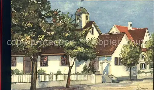 Amriswil TG Kirche mit Pfarrhaus Kuenstlerkarte Kat. Amriswil