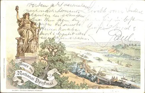 Niederwalddenkmal Kuenstlerkarte Kat. Ruedesheim am Rhein