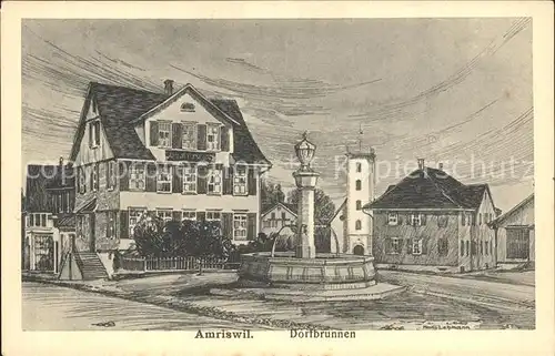 Amriswil TG Dorfbrunnen Kuenstlerkarte Kat. Amriswil