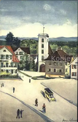 Amriswil TG Marktplatz mit Konzerthalle Kuenstlerkarte Kat. Amriswil