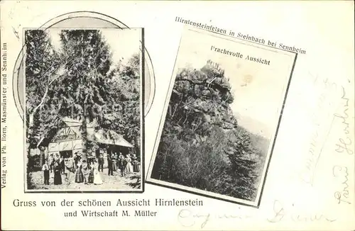 Sennheim Hirnlensteinfelsen ind Steinbach Kat. Cernay