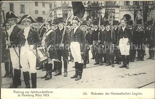 Hamburg Festzug zur Jahrhundertfeier Rekruten der Hanseatischen Legion Kat. Hamburg