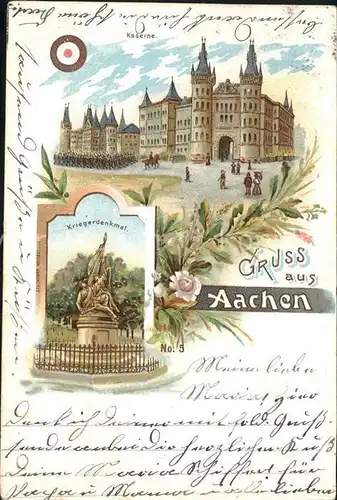 Aachen Kaserne und Kriegerdenkmal Kat. Aachen