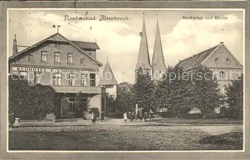 Altenbruch Marktplatz und Kirche Kat. Cuxhaven