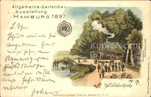 Hamburg Gartenbau Ausstellung 97 Gasthaus Zur Waldschenke Kat. Hamburg