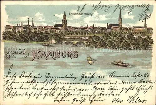 Hamburg Stadtansicht mit Lombardsbruecke Kat. Hamburg