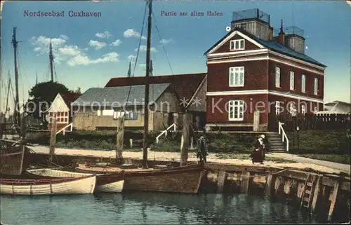 Cuxhaven Nordseebad Partie am alten Hafen Kat. Cuxhaven