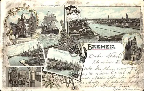 Bremen Roland Norddt Lloyd Lahn Freihafen Rathskeller Bremerhafen Kat. Bremen