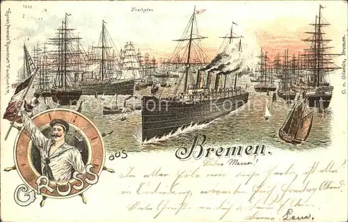 Bremen Freihafen Signalgast Kat. Bremen