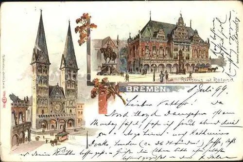 Bremen Dom Rathaus mit Roland Kat. Bremen