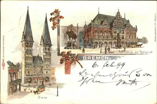 Bremen Rathaus mit Roland Dom Kat. Bremen