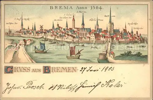 Bremen Stadtbild von 1564 Kat. Bremen