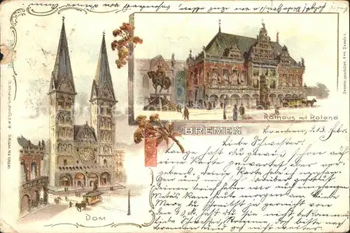 Bremen Dom Rathaus mit Rolandd Kat. Bremen