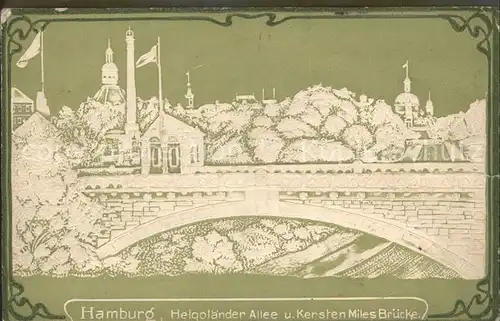 Hamburg Helgolaender Allee und Kersten Miles Bruecke Kat. Hamburg