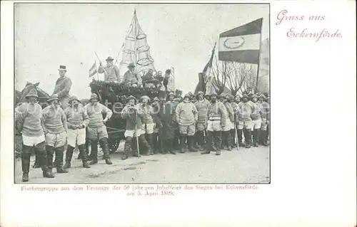 Eckernfoerde Fischergruppe Festzug 50jaehrige Siegesfeier Kat. Eckernfoerde