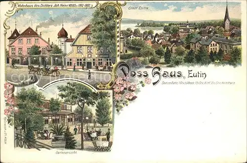 Eutin Vosshaus Gartenansicht Stadtblick Kat. Eutin