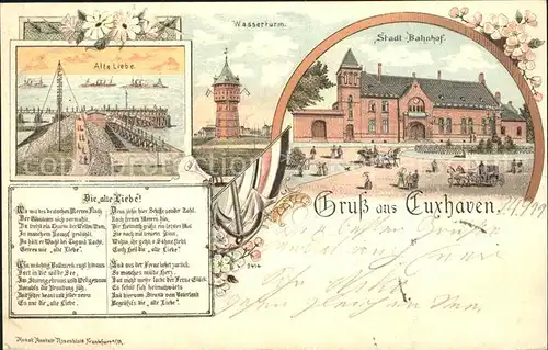 Cuxhaven Nordseebad Alte Liebe Wasserturm Stadt Bahnhof Kat. Cuxhaven