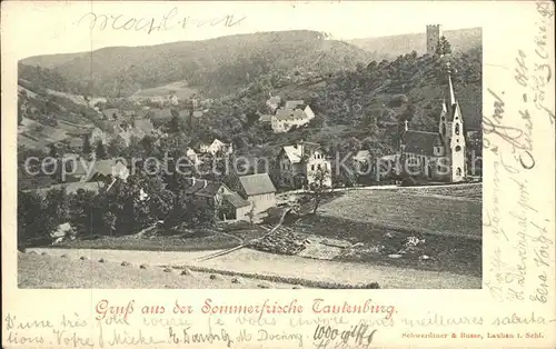 Tautenburg Gesamtansicht Burgturm Kirche Kat. Tautenburg