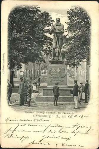 Marienberg Erzgebirge Denkmal Herzog Heinrichs des Frommen Kat. Marienberg