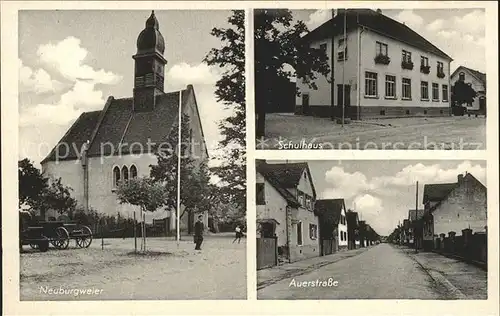Neuburgweier Kirche Schulhaus Auerstrasse Kat. Rheinstetten