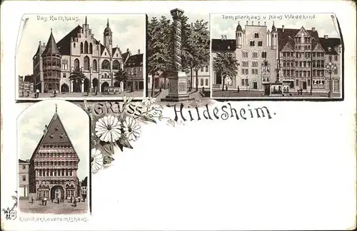 Hildesheim Rathaus Templerhaus und Haus Wedekind Knochenhauer Amtshaus Kat. Hildesheim