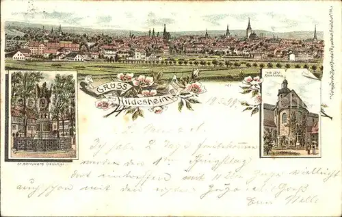 Hildesheim Panorama St Bernward Denkmal 1000jaehriger Rosenstock Kat. Hildesheim