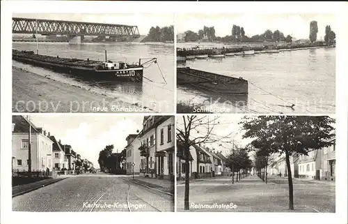 Knielingen Neue Rheinbruecke Schiffbruecke Strassenpartie Reinmuthstrasse Kat. Karlsruhe