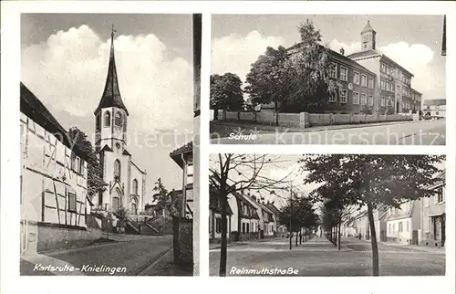 Knielingen Kirche Schule Reinmuthstrasse Kat. Karlsruhe