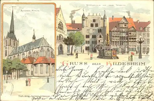 Hildesheim Andreaskirche Templerhaus und Haus Wedekind Kat. Hildesheim