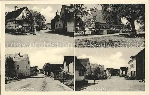 Niederhausen Rheinhausen Kirchstrasse Kinderschule Hauptstrasse Dorfpartie Kat. Rheinhausen