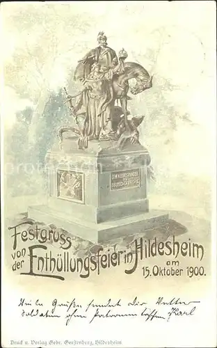 Hildesheim Enthuellungsfeier Denkmal dem Neubegruender des Dt Reiches Kat. Hildesheim