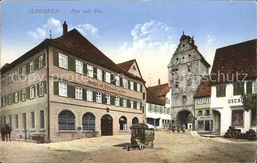 Ilshofen Strassenpartie Gasthof Ochsen Stadttor Kat. Ilshofen