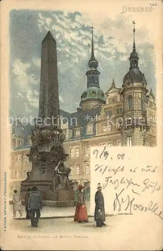 Dresden Koenigliches Schloss Wetlin Obelisk Kat. Dresden Elbe