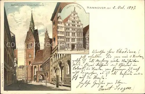 Hannover Marktkirche Altes Rathaus Leibnizhaus Reichspost Kat. Hannover