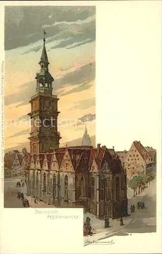 Hannover Aegidienkirche Kuenstlerkarte Kat. Hannover