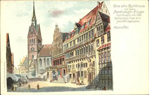 Hannover Altes Rathaus mit dem Apotheken Fluegel erbaut 1435 Reichspost Kat. Hannover