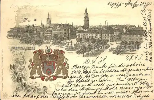 Hannover Friedrichswall und Altstadt Wappen Kat. Hannover