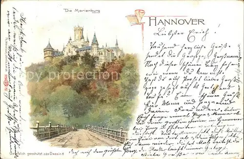 Hannover Marienburg Kuenstlerkarte Reichspost Kat. Hannover