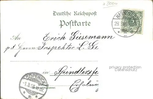 Hannover Marienburg Kuenstlerkarte Reichspost Kat. Hannover