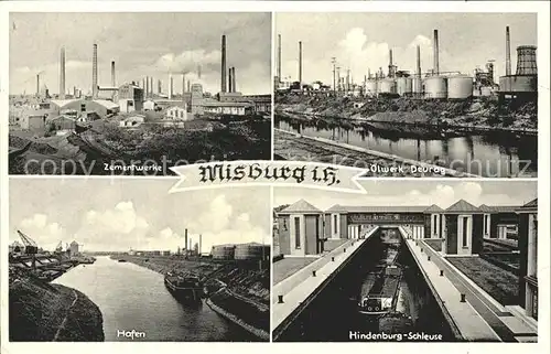 Misburg Anderten Zementwerke oelwerk Deurag Hafen Hindenburg Schleuse Lukowkarte Kat. Hannover