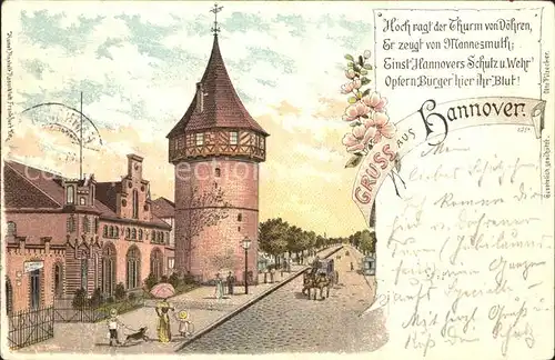 Doehren Hannover Turm Litho Reichspost Kat. Hannover