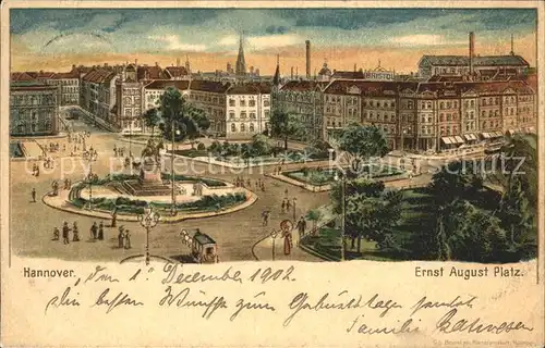 Hannover Ernst August Platz Denkmal Kuenstlerkarte Kat. Hannover