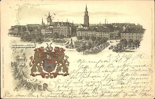 Hannover Friedrichswall und Altstadt Wappen Kat. Hannover