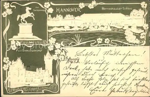 Hannover Sachsenross Herrenhaeuser Schloss Flusswasserkunst Kat. Hannover