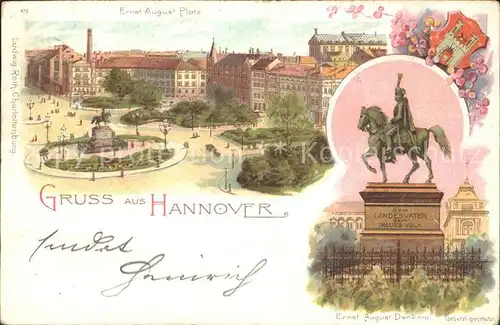 Hannover Ernst August Platz Denkmal Reiterstandbild Kat. Hannover