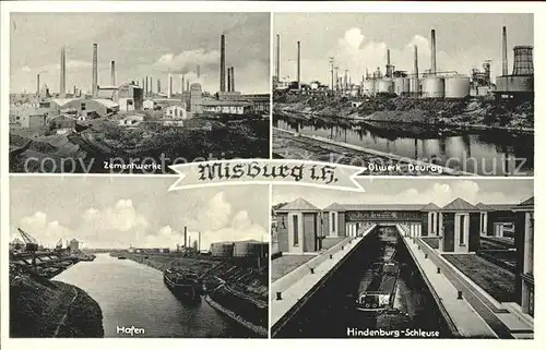 Misburg Anderten Zementwerke oelwerk Deurag Hindenburg Schleuse Hafen Industrie Kat. Hannover